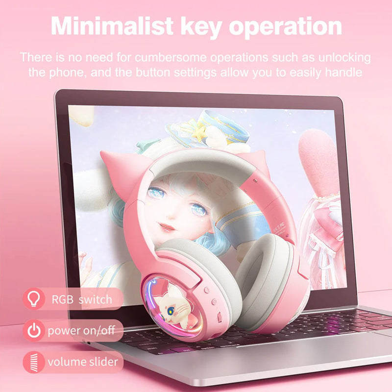 ONIKUMA B5 RGB Cat Ear Bluetooth Wireless Gaming