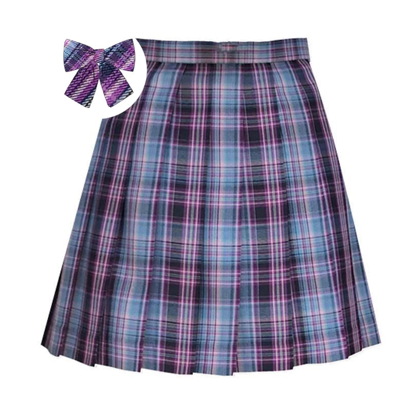 ZOKI Plaid Women Pleated Skirt Bow Knot Summer High Waist Preppy Girls Dance Mini Skirt Cute A Line Harajuku Sexy Japan Faldas