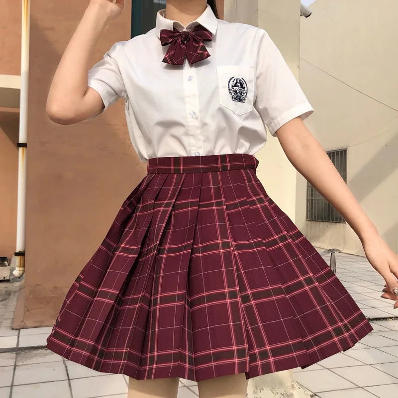 ZOKI Plaid Women Pleated Skirt Bow Knot Summer High Waist Preppy Girls Dance Mini Skirt Cute A Line Harajuku Sexy Japan Faldas