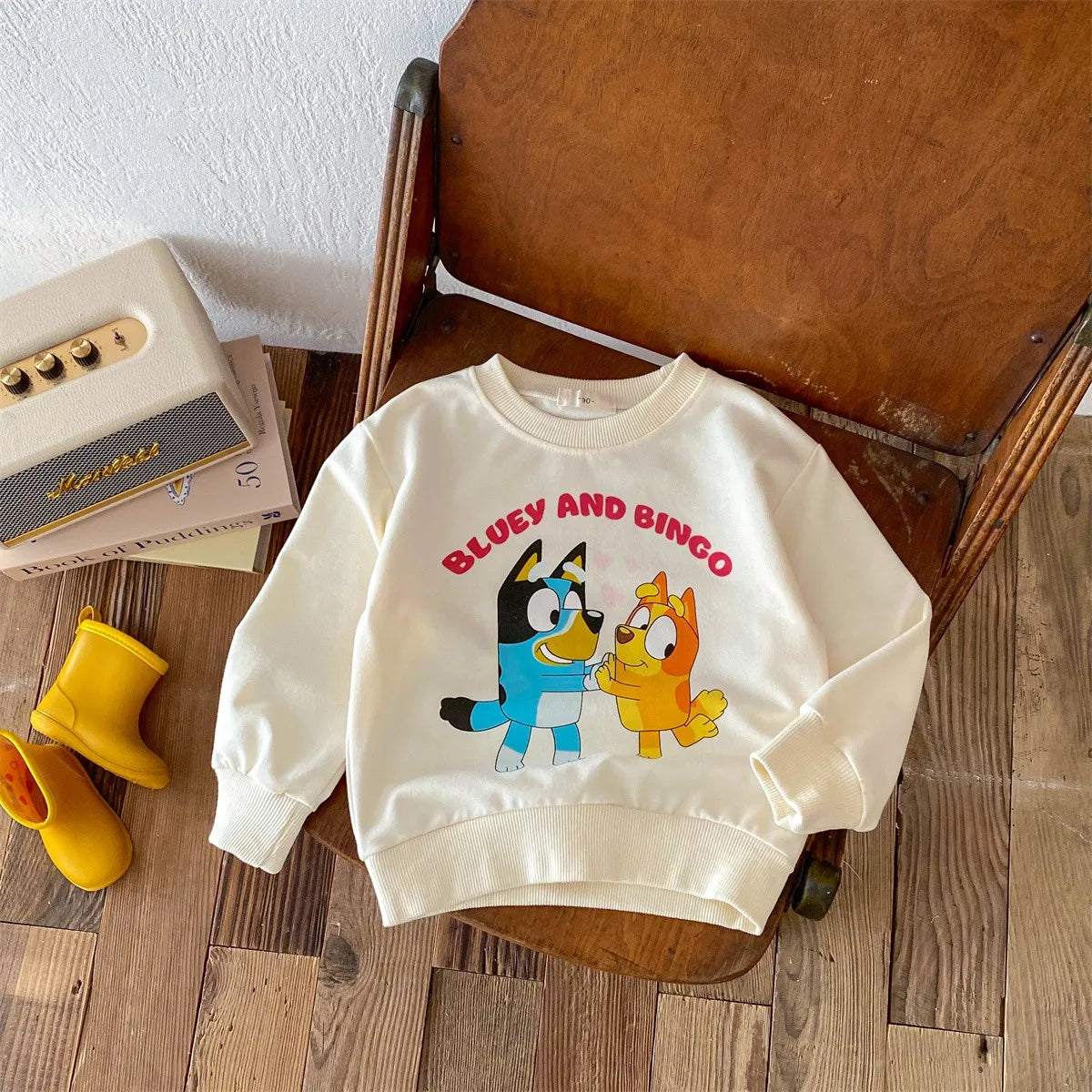 Fashion Cartoon Printed Children Hoodies Crewneck Baby Boys Girls Long Sleeve Tops Loose Disney Kids Clothing Autumn Sweatshirts