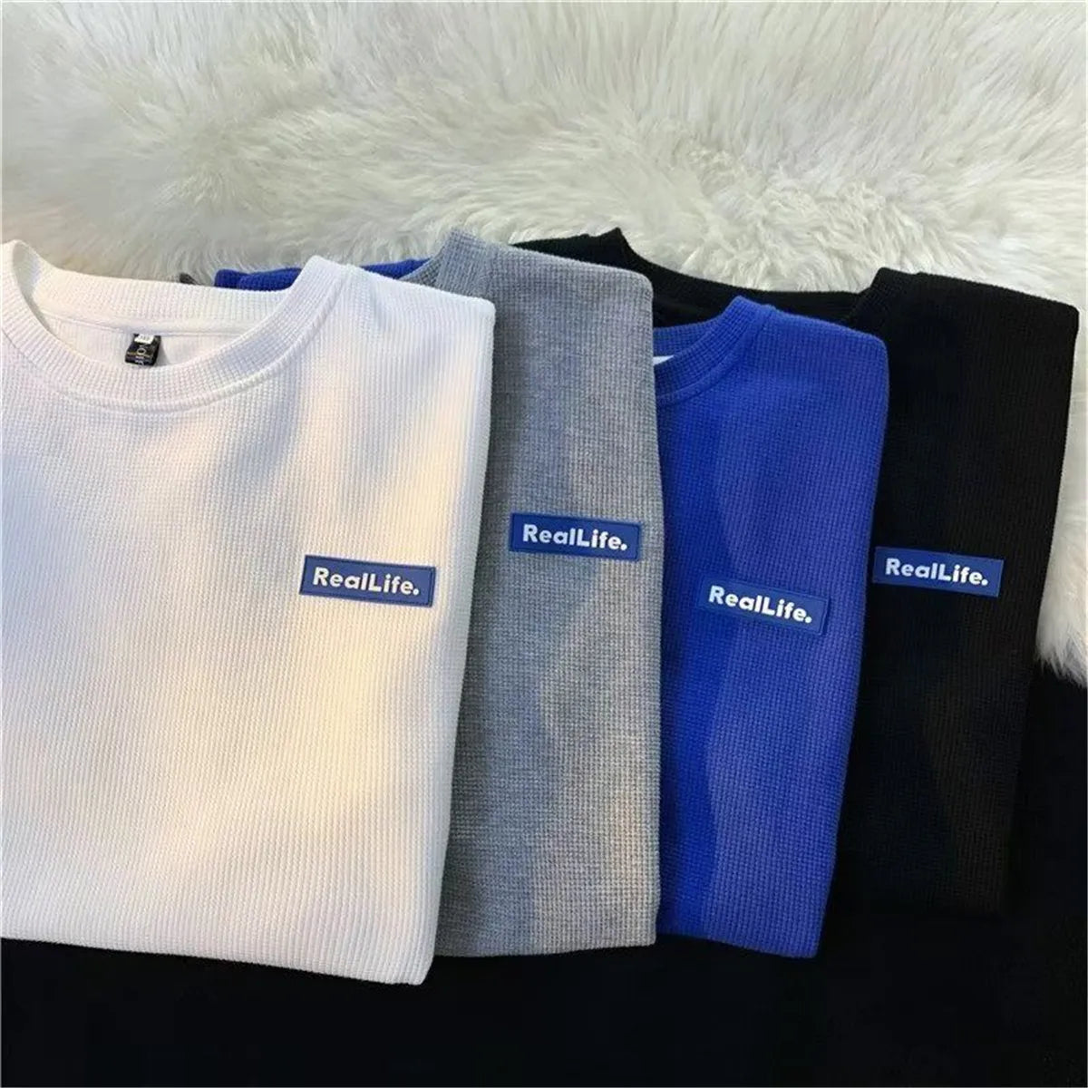 Fashion Waffle T-shirts For Men Basic Tee Casual T shirt Oversized Tops 2023 Quality Unisex Short Tshirts Tees Men Clothing