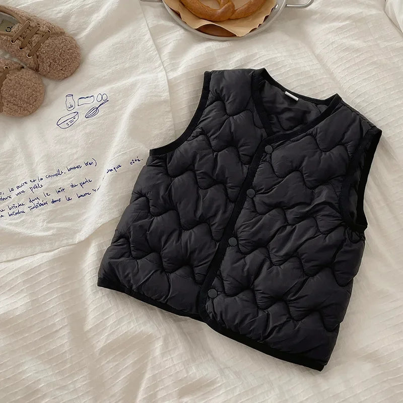 2024 Warm Baby Vests Sleeveless Solid Clothes  Jacket Boys Girls Coats Kids Outdoor Vest Waistcoat Kids Outwear